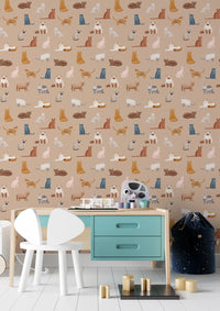 Cats Galore in toffee color Wallpaper⁠