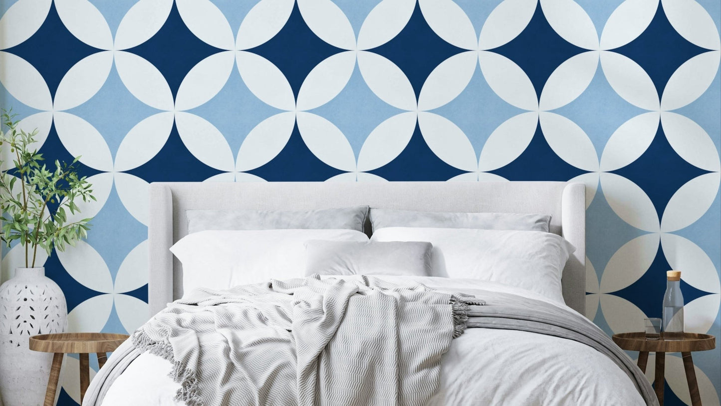 The geometric shapes create a repeating pattern.

