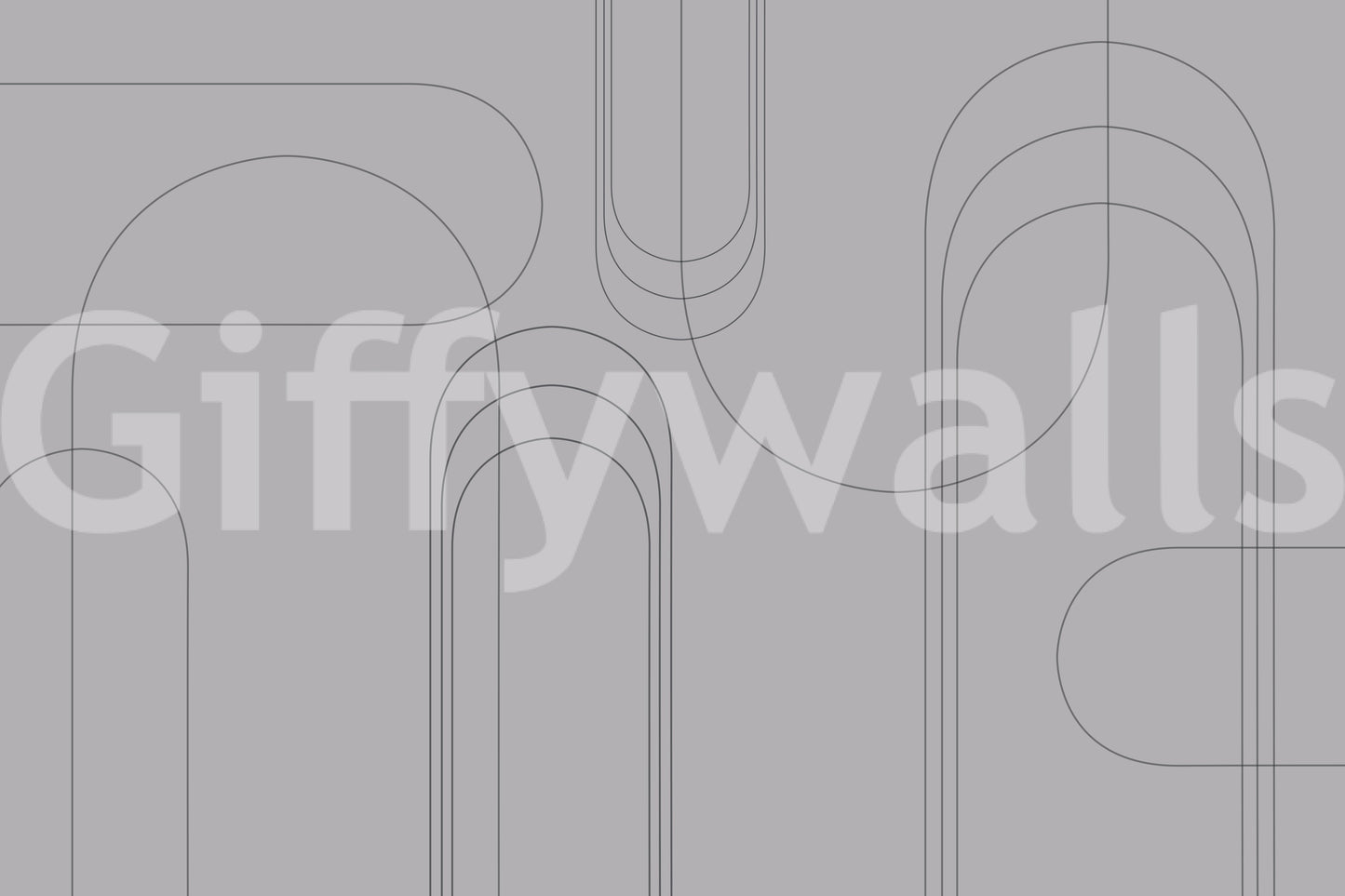 Minimalistiske buer i trækul grå vægmaleri