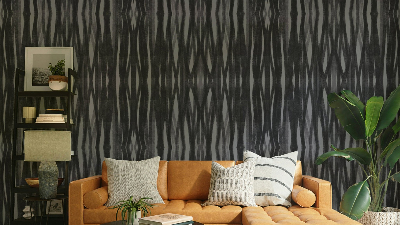Charcoal Symmetry wallpaper with geometric design

