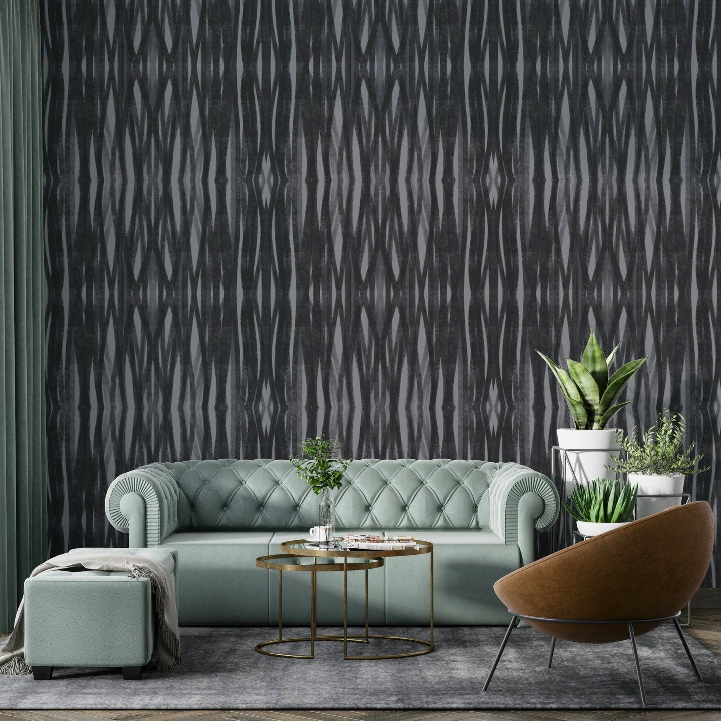 Charcoal Symmetry wallpaper for contemporary spaces

