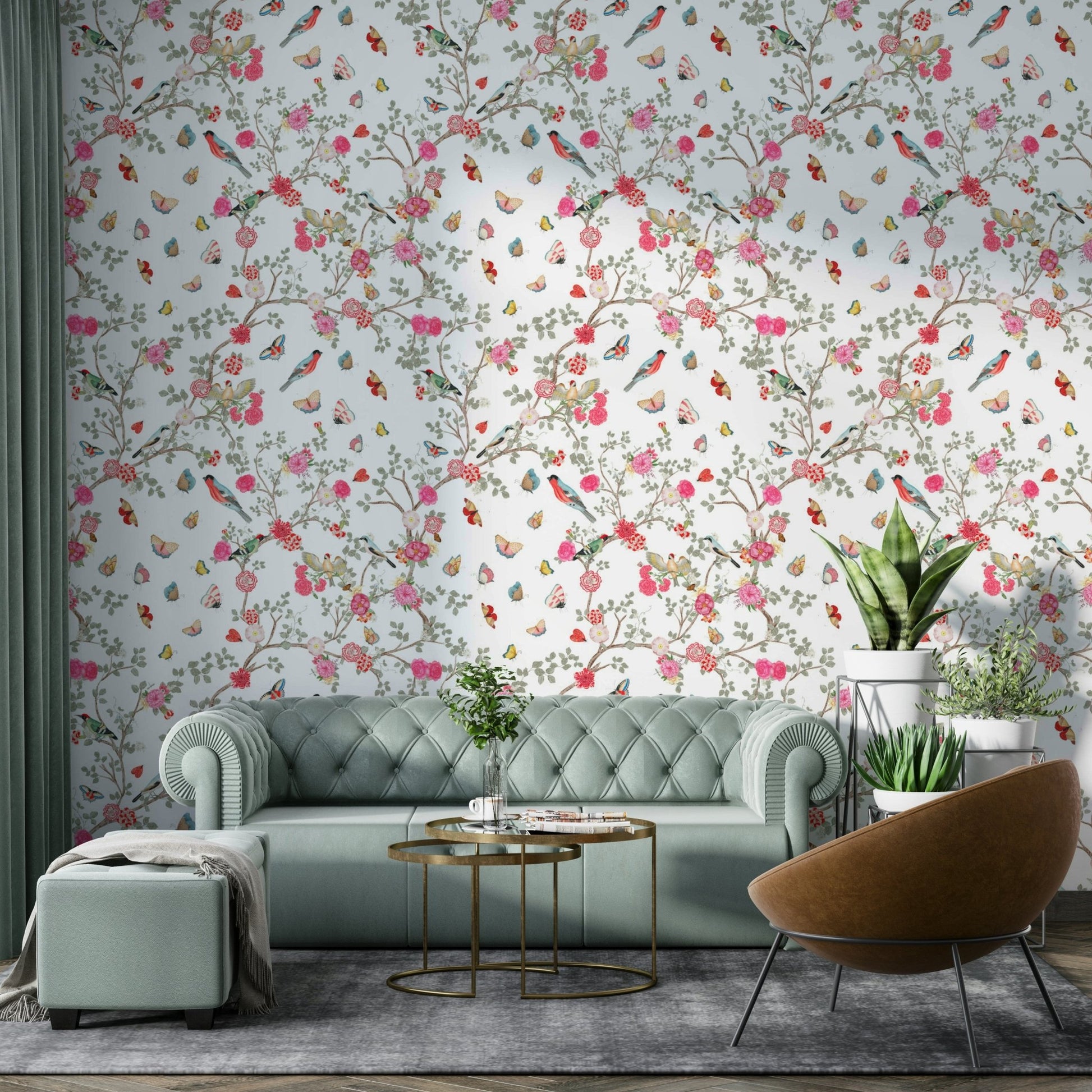 Wallpaper with a mix of light backgrounds and vibrant colors.

