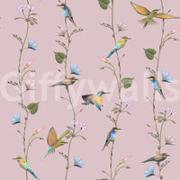 Charming Birds and Wildflowers Wallpaper⁠