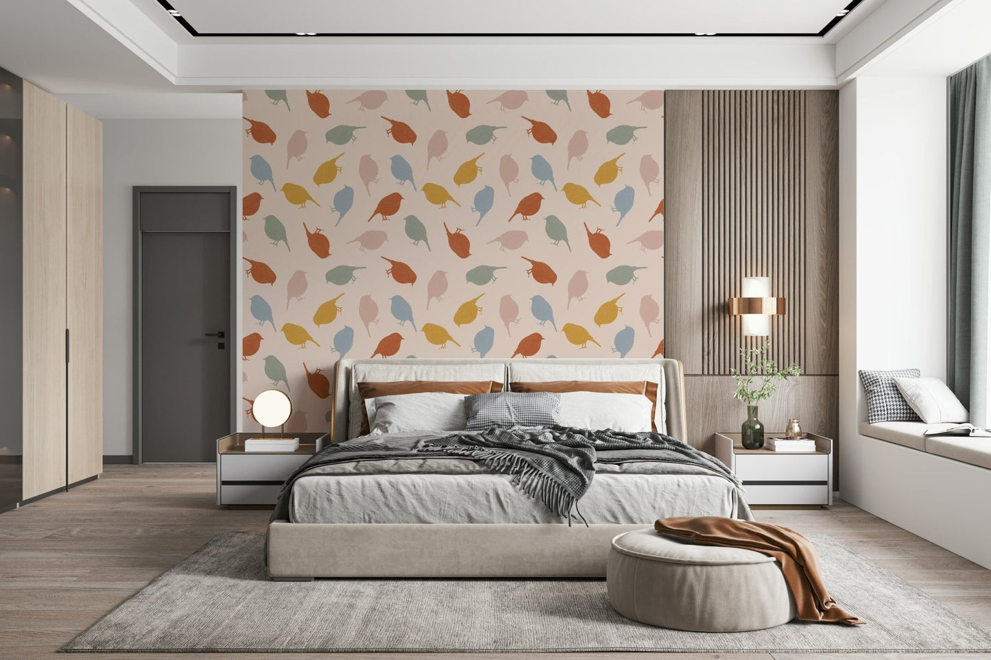Charming birds wallpaper featuring delicate birds perched on graceful branches.