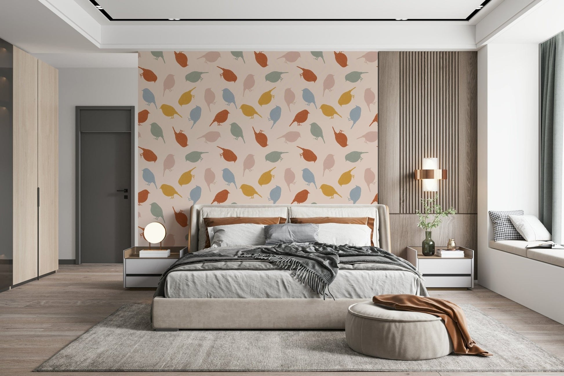 Charming birds wallpaper featuring delicate birds perched on graceful branches.