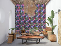 Bloomscape flower wallpaper with vibrant spring blossoms for a cheerful wall design.