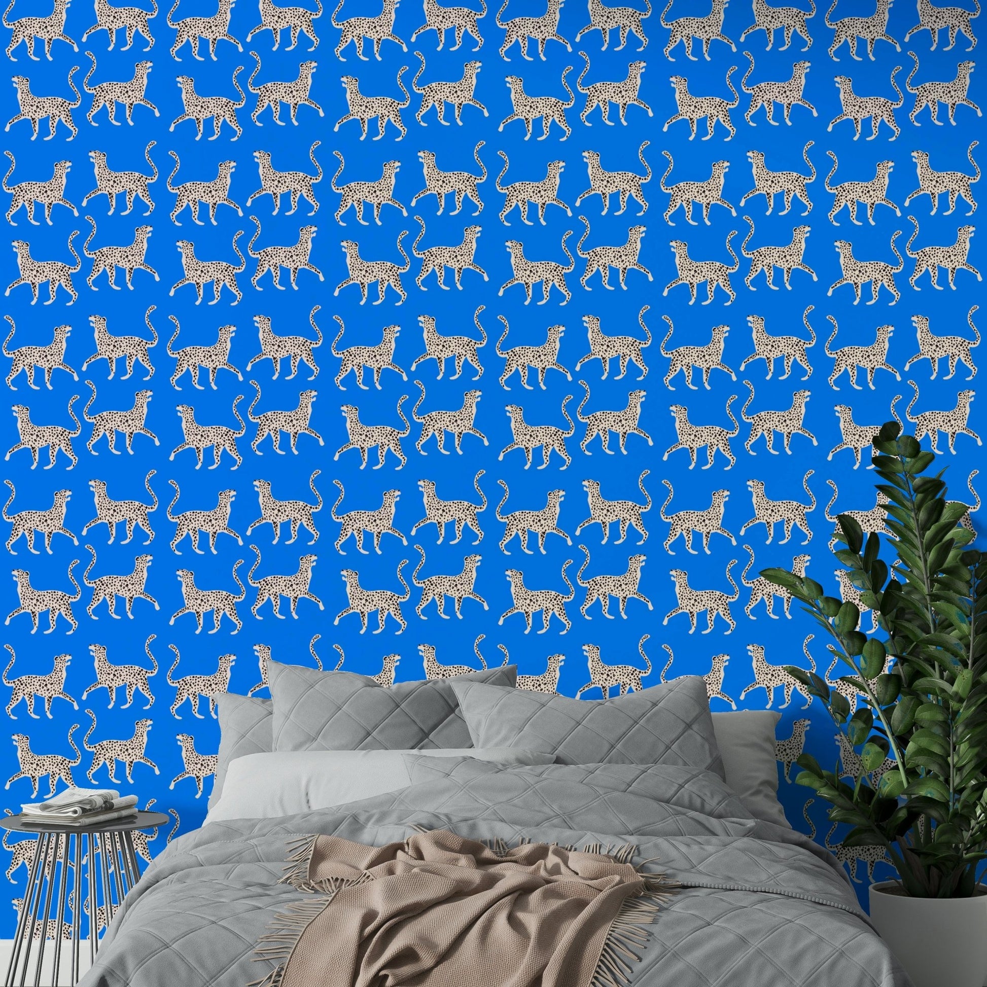 Chic wallpaper with cheetah pattern in muted colors

