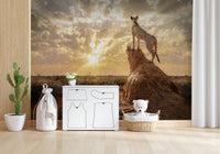 Cheetah spot wall mural for reading nook, warm neutral pattern and modern decor styling