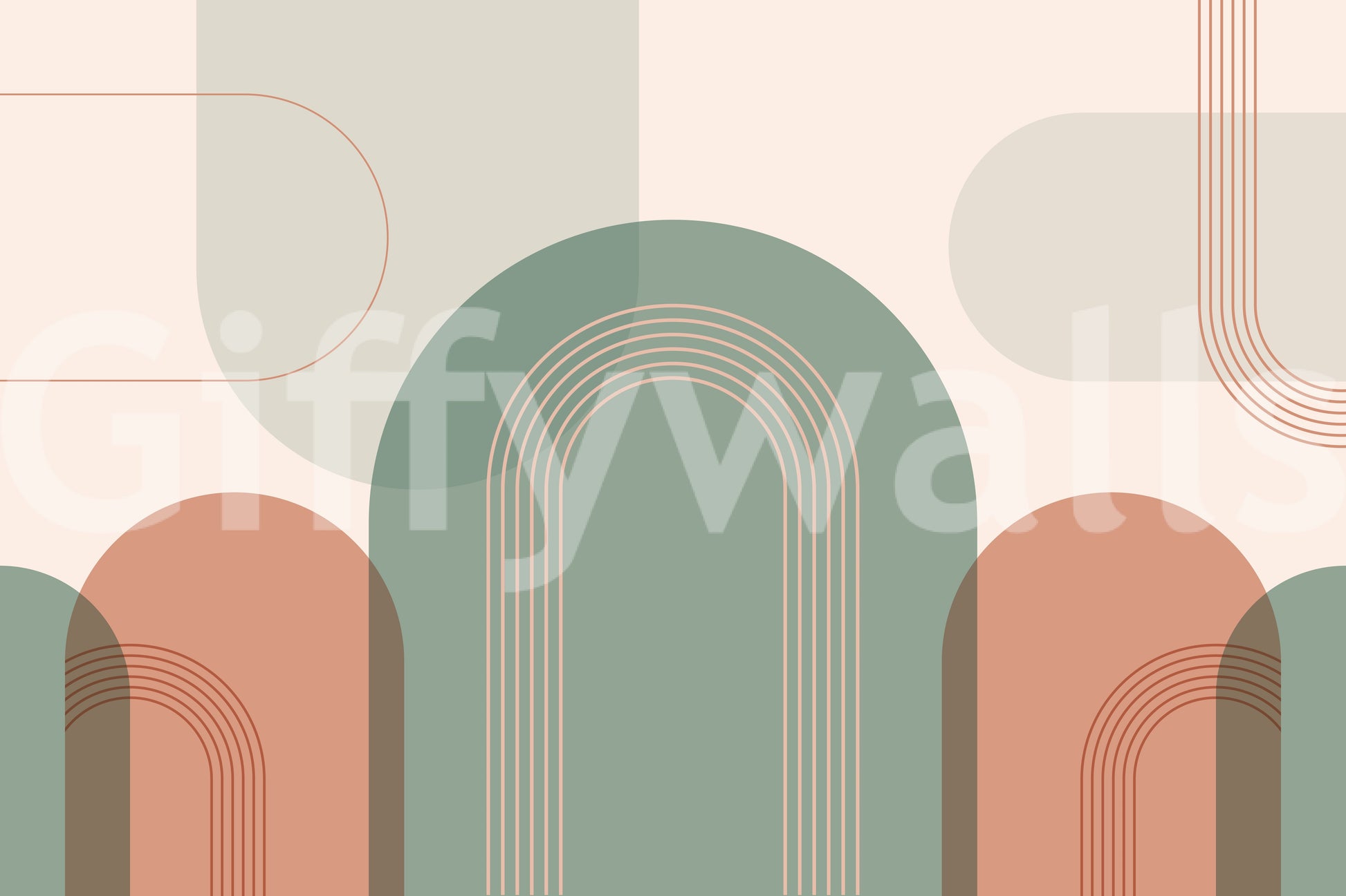 Mid-century style arch wallpaper

