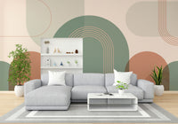 Soft color archway wall mural print

