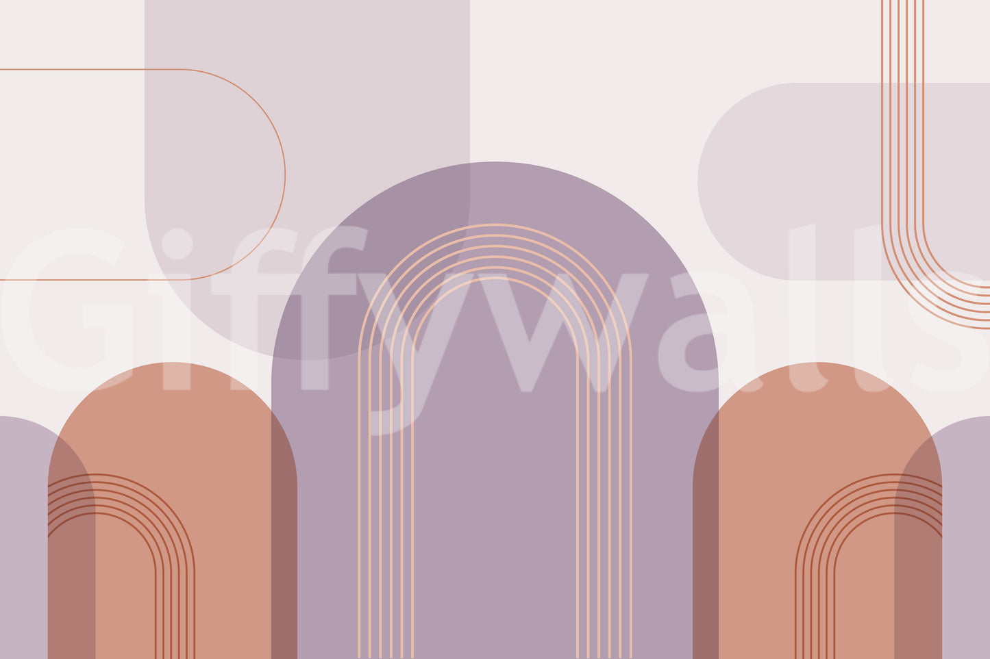 Peach and lavender archway wall decor

