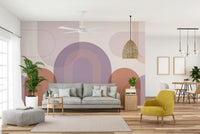 Retro arch design in muted tones

