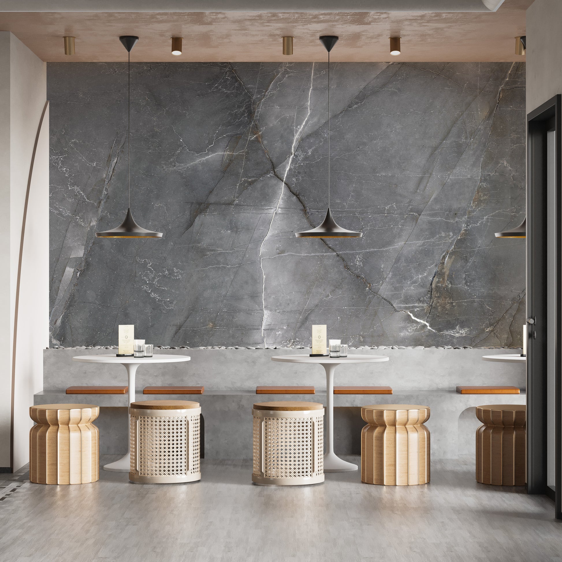 Abstract chic dark marble wallpaper mural
