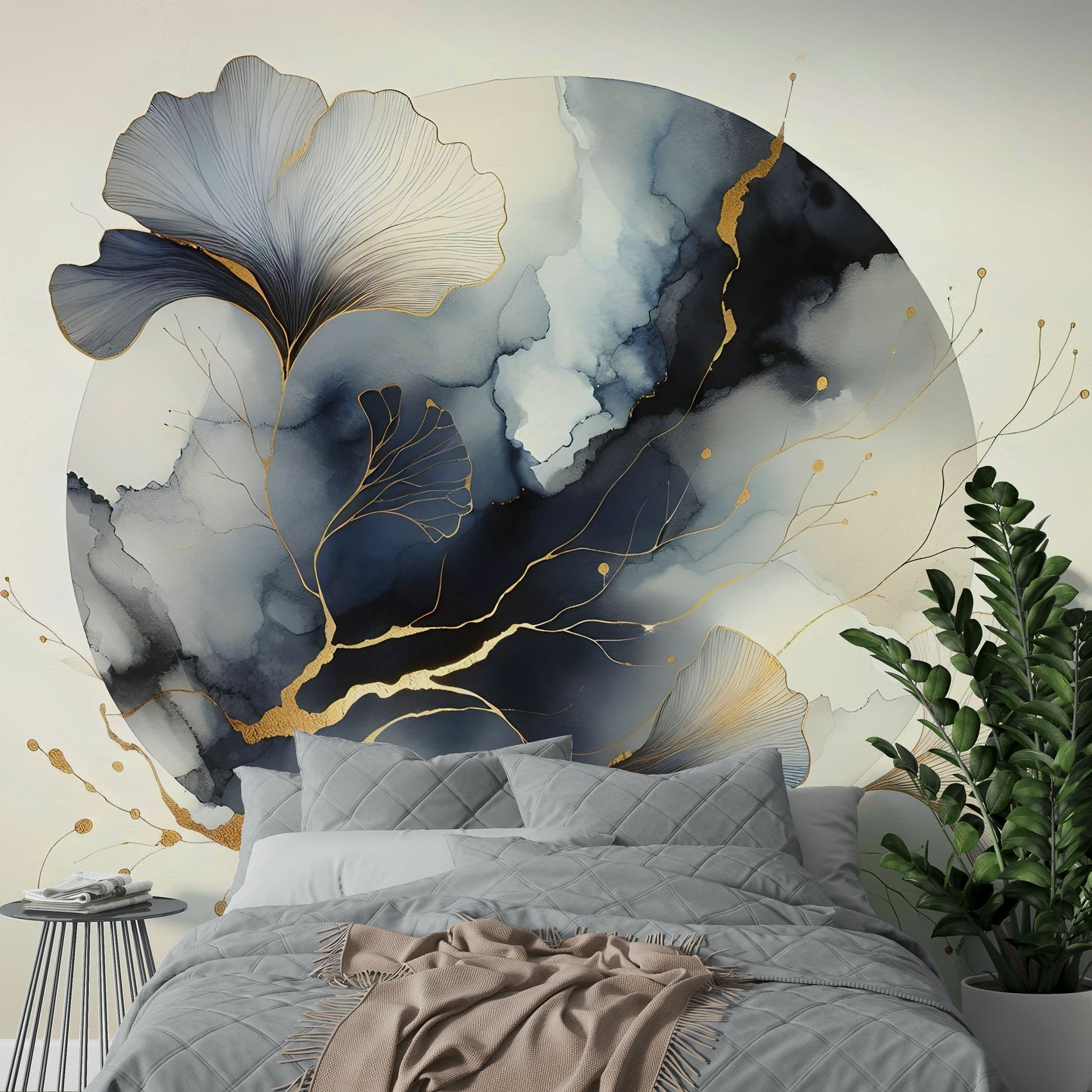 Chic Ginkgo Moon Wall Wandbild