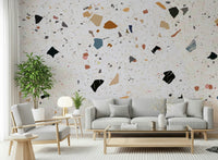 High-quality marble stone terrazzo wallpaper, unique visual depth.