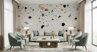 Chic Marble aggregate pattern mural, artistic home décor accent.