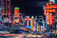 Chinatown Dreams peel and stick wallpaper electric city vibes.