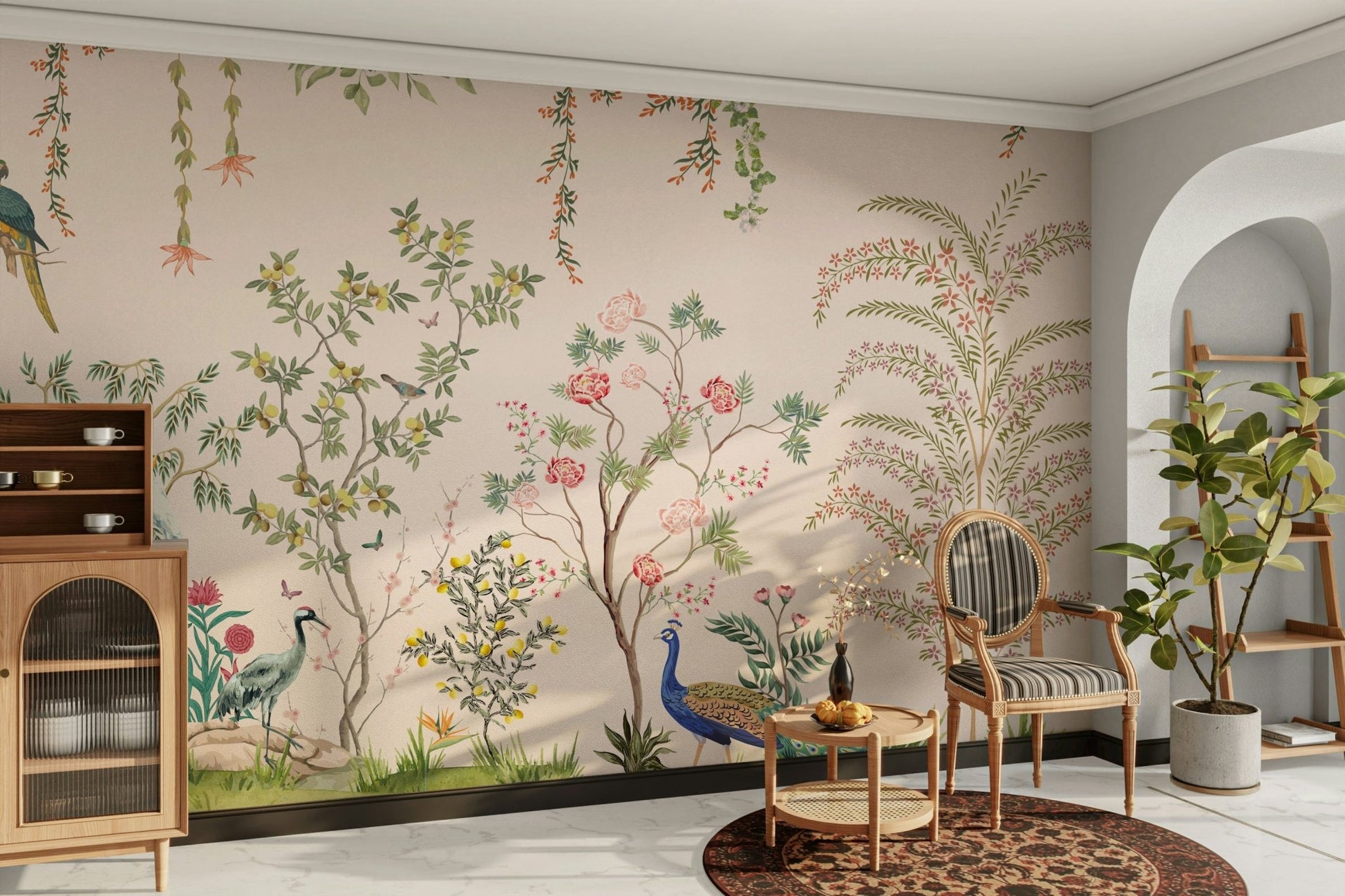 Chinoiserie Garden Wallpaper Mural Wall Mural