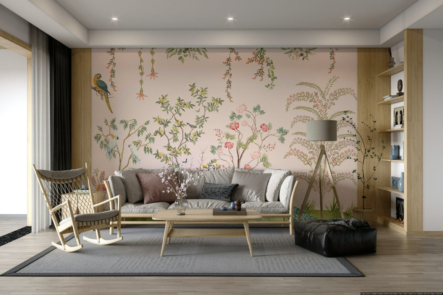 Chinoiserie Garden Wallpaper Mural Wall Mural