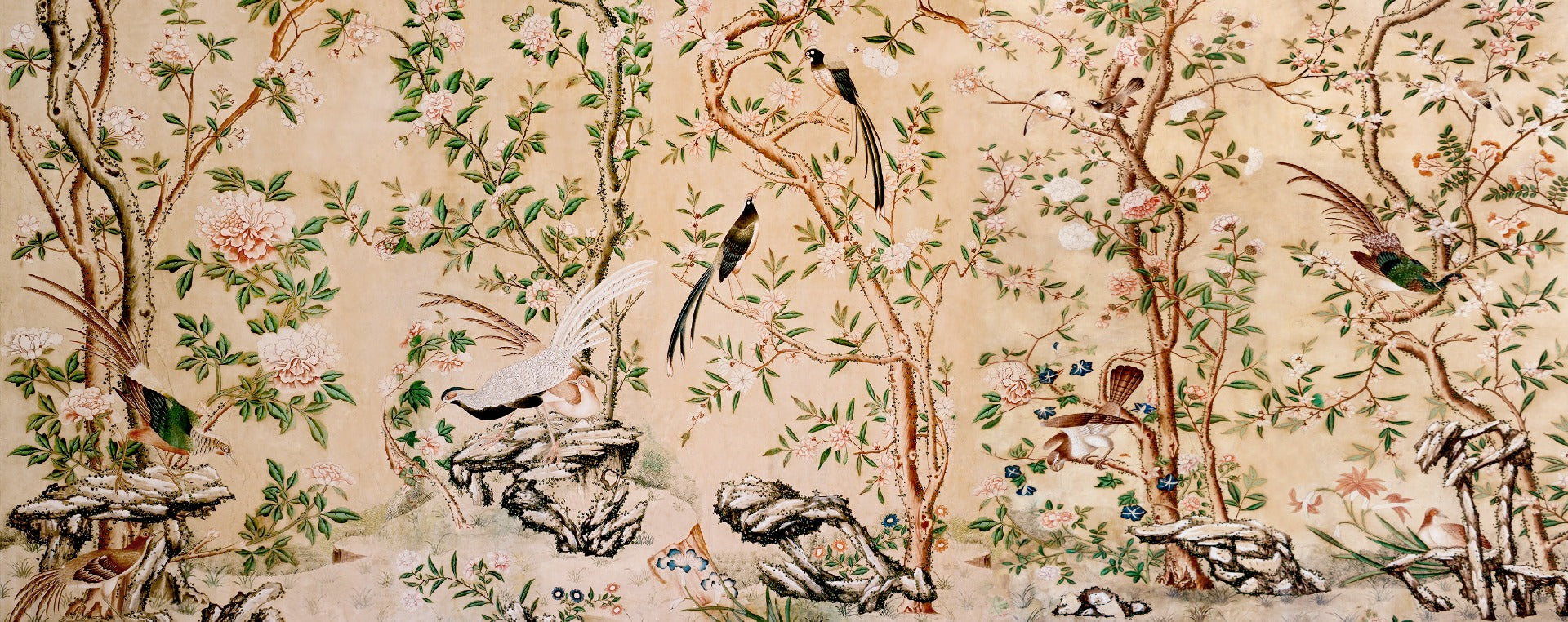 Sepia Chinoiserie Chinese Tapeten Wandbilder in your room — zoomed