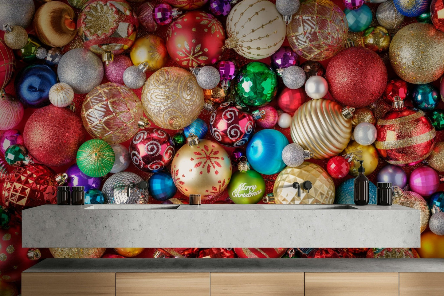 Colorful festive ornament wall mural

