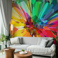 Chromatic Burst Wall Mural with vivid color explosion

