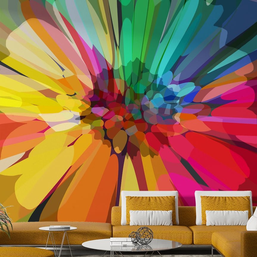 Creative space with Chromatic Burst wall mural

