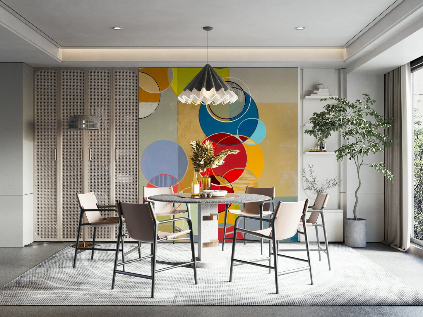 Chromatic Circles Wall Mural