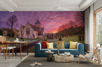 A tranquil historic building wall mural for your decor.

