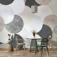 Neutral geometric pattern mural

