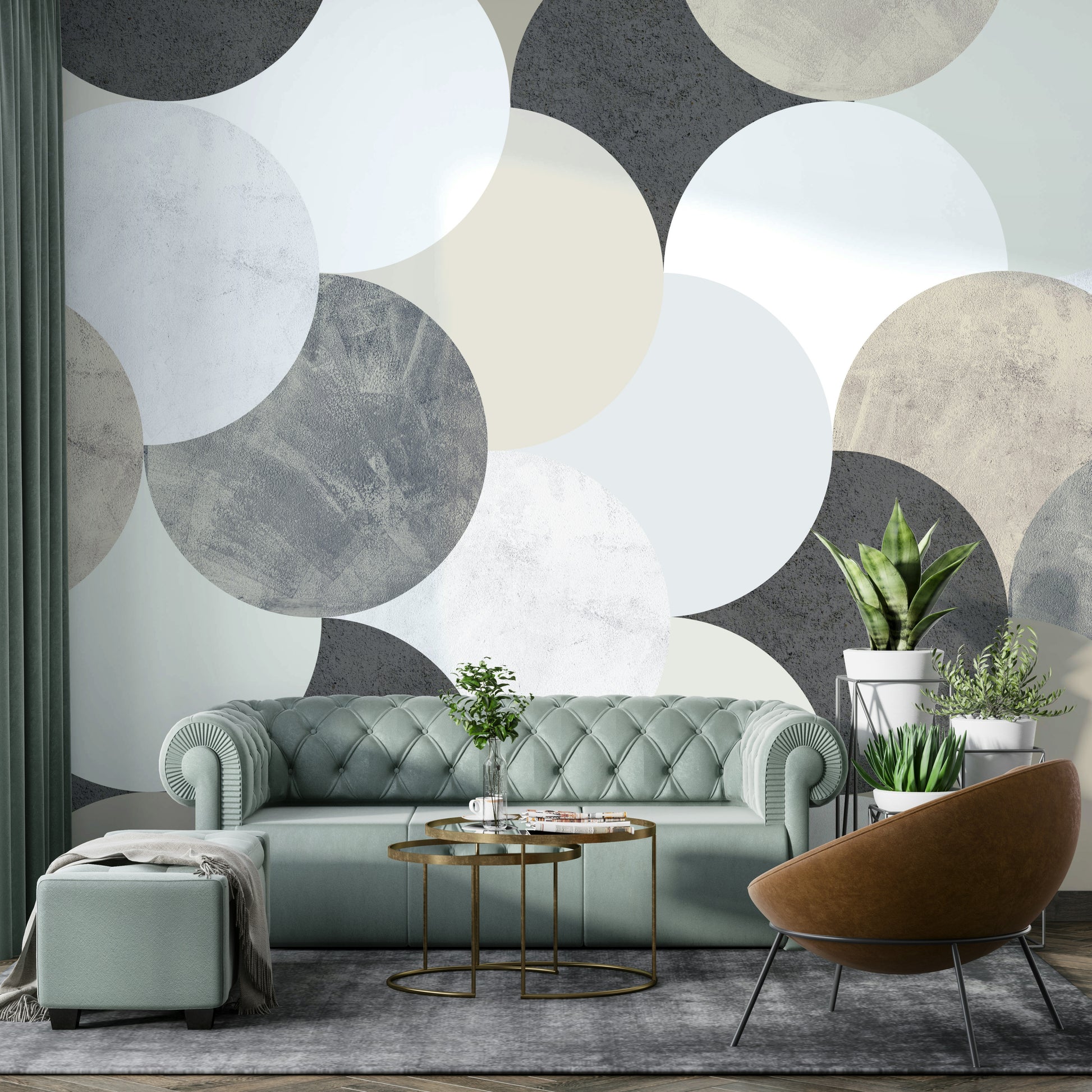 Modern geometric mural wallpaper

