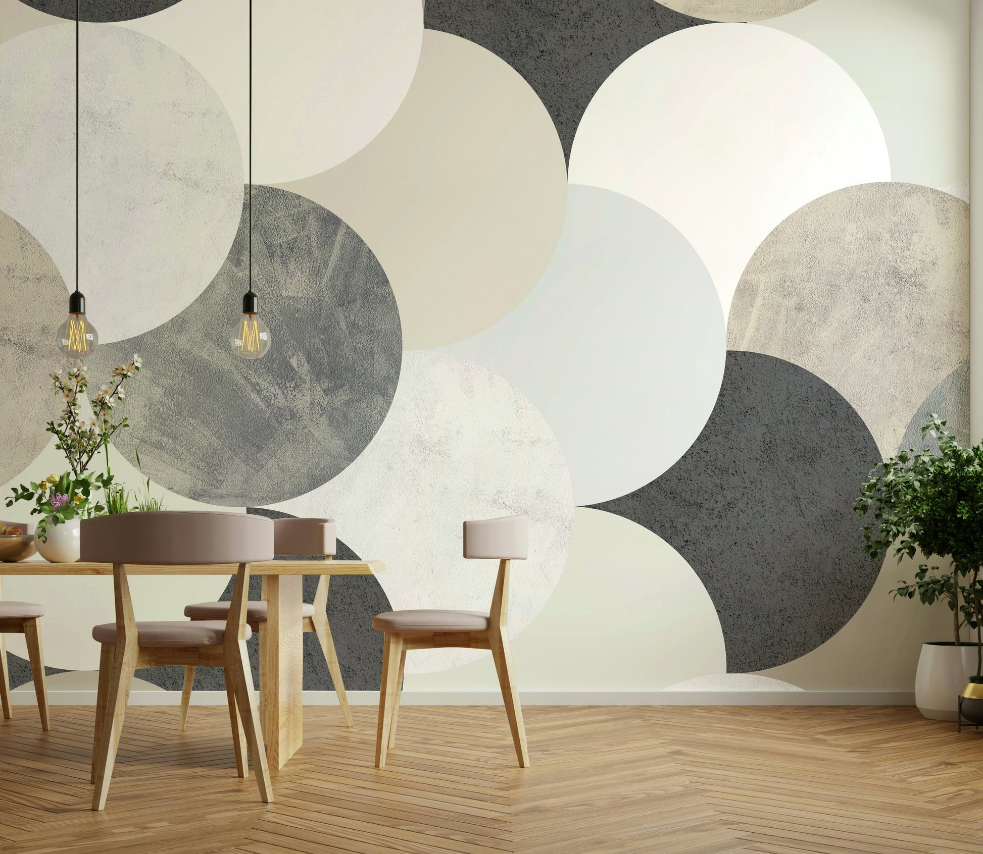 Soft circle wall mural pattern

