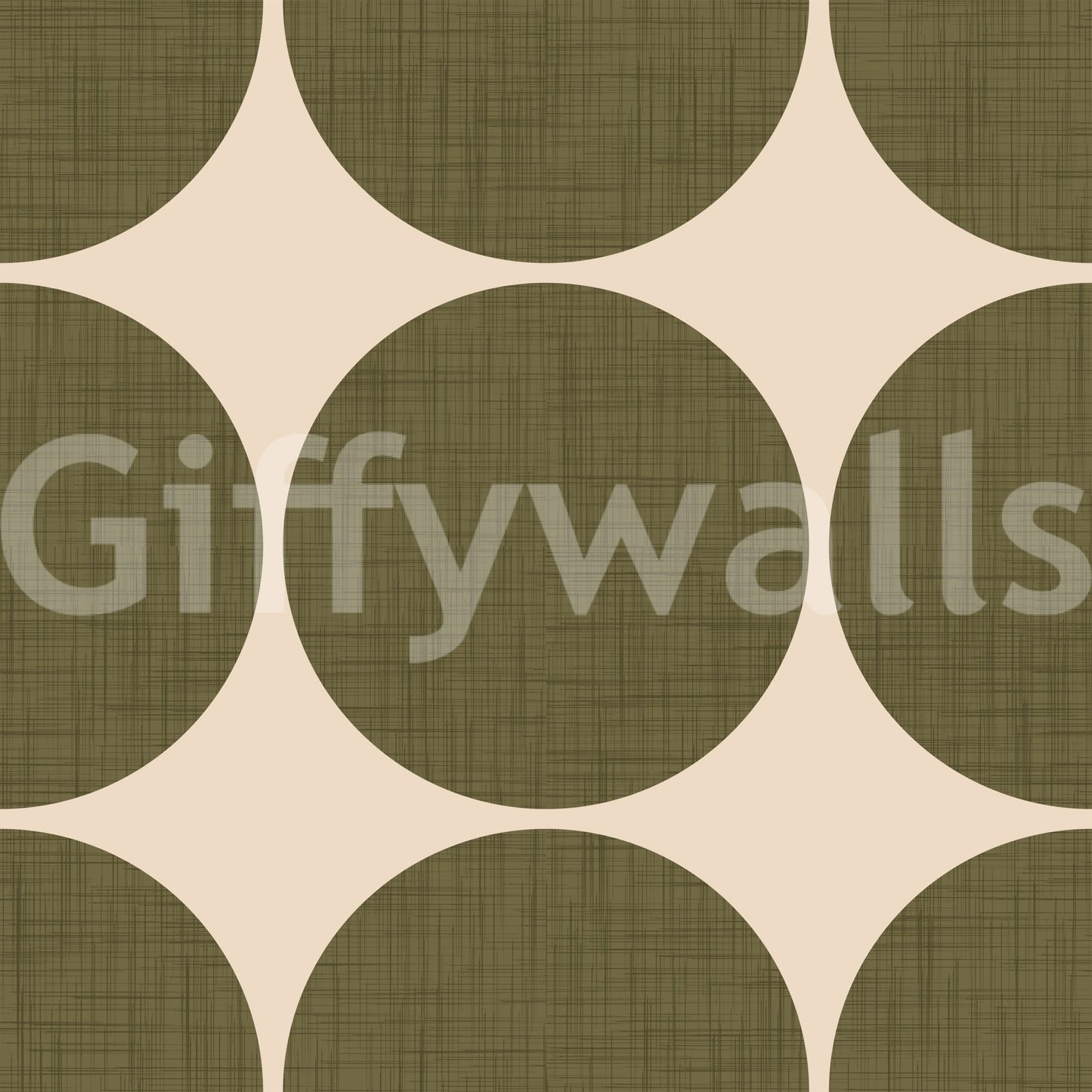 Graphic wallpaper design showcasing large textured circles in a natural, earthy palette