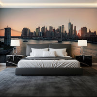 City Lights at Dawn Wall Mural