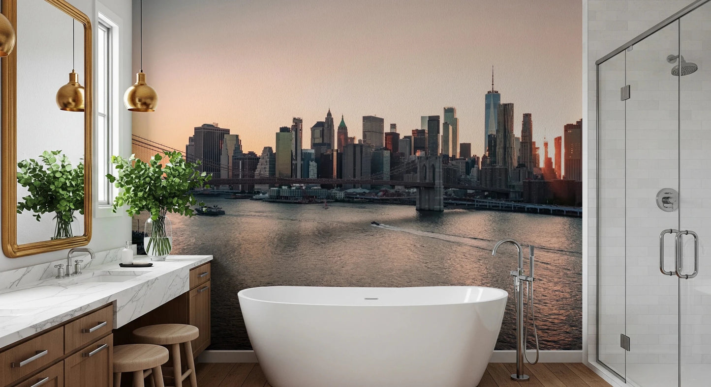 City Lights at Dawn Wall Mural