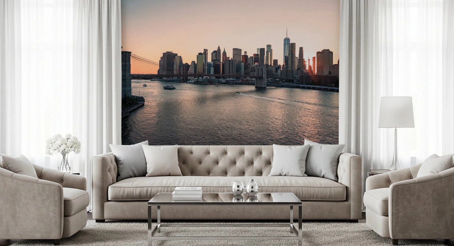 City Lights at Dawn Wall Mural