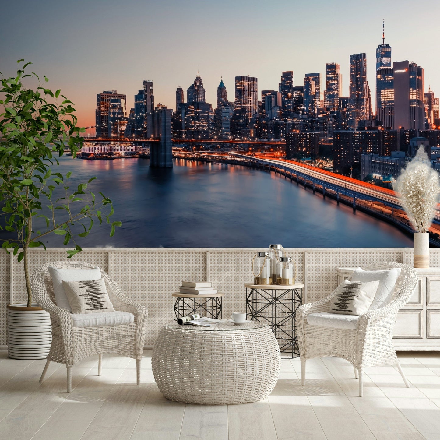 Twilight skyscraper scenery City Lights Dusk wallpaper mural