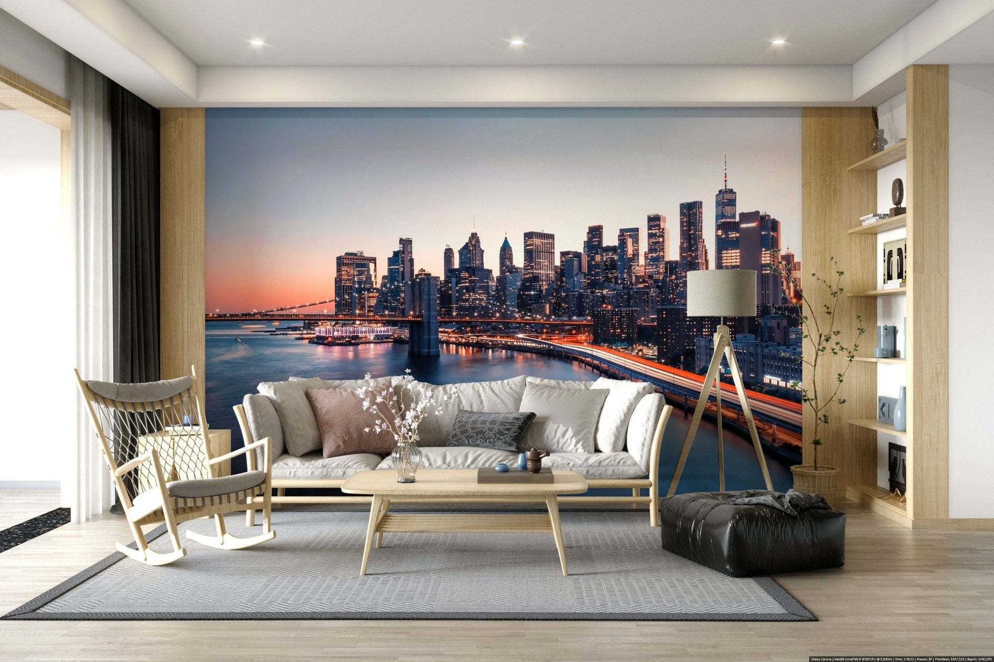 City Lights Dusk wallpaper for walls evening skyline view