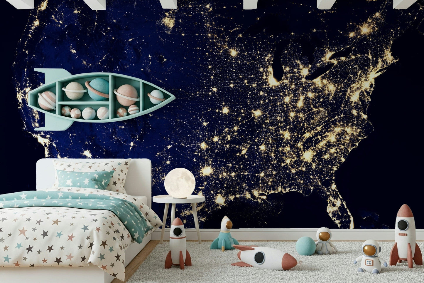 City Lights USA Wall Mural