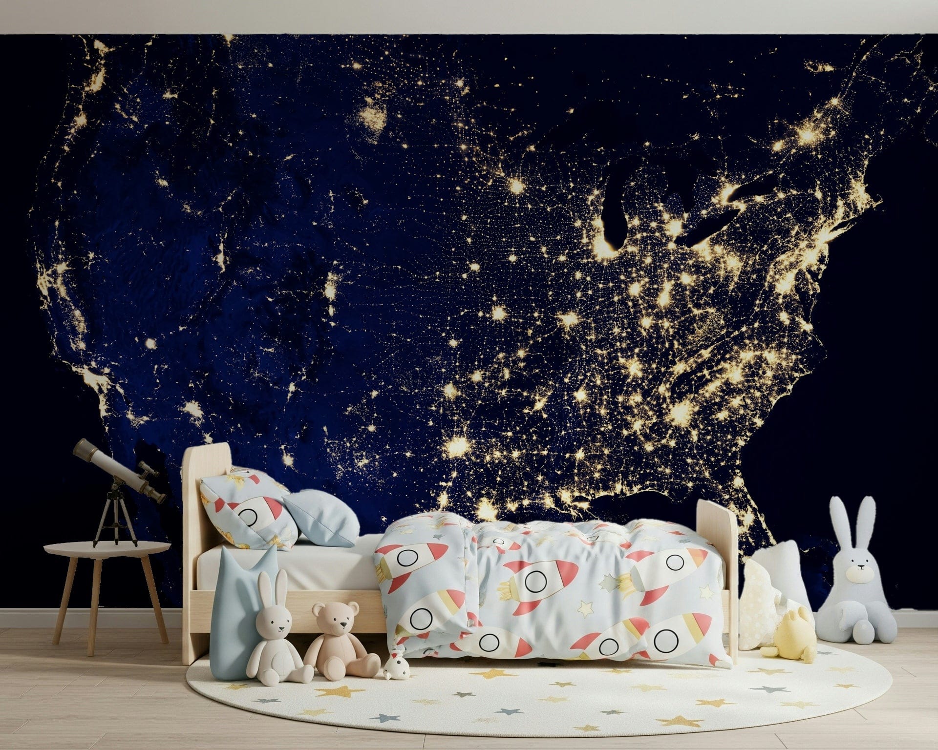 City Lights USA Wall Mural