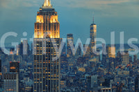Grand NYC skyline City Lights at Dusk wallpaper walls