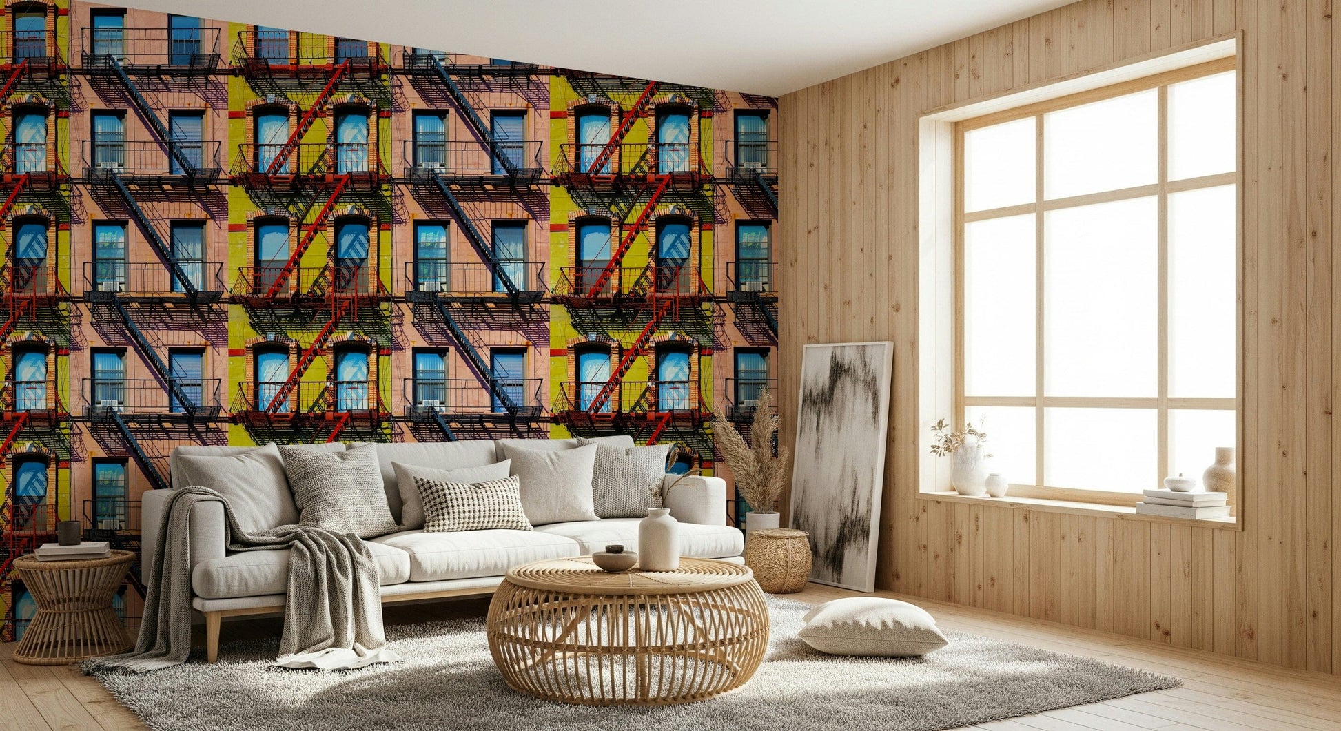 Contemporary cityscape wallpaper capturing the movement and rhythm of urban life.
