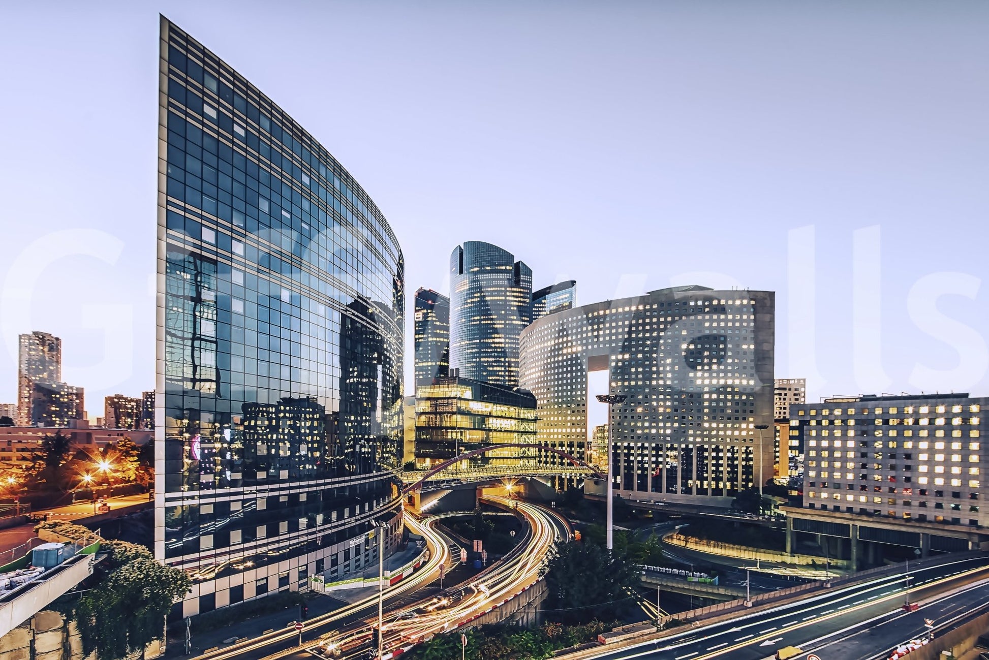 Cityscape Lights Wall Mural