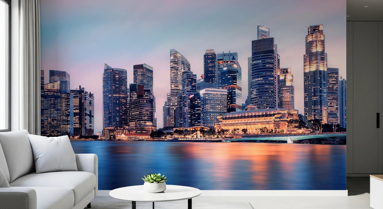 Cityscape Reflection Wall Mural