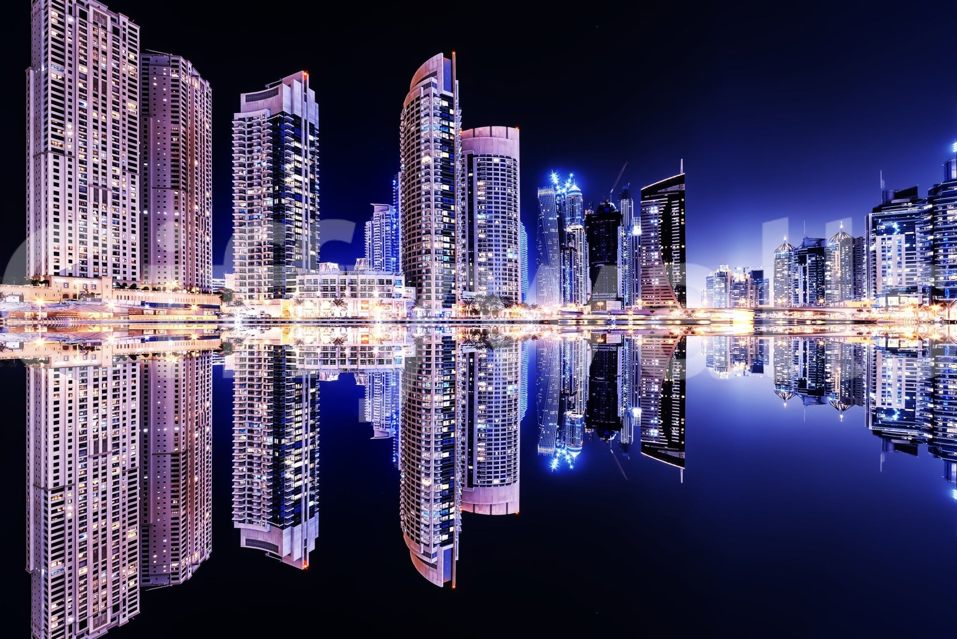 Cityscape Reflections Wall Mural