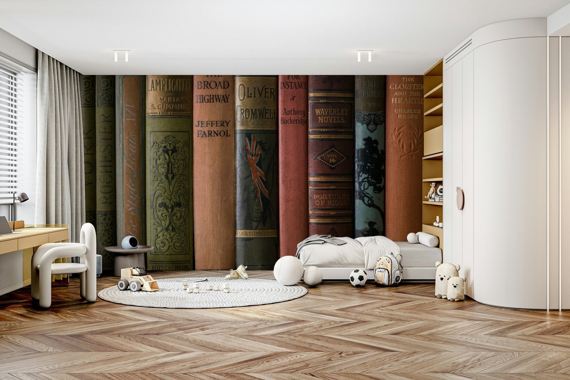 Unique book spine designs offering a timeless, literary aesthetic

