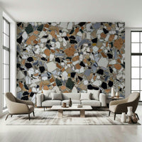 Artistic broken stone Terrazzo Mix mural ideal for contemporary decor.