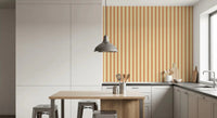 Classic Warm beige and orange-brown linear wallpaper for a cozy atmosphere.