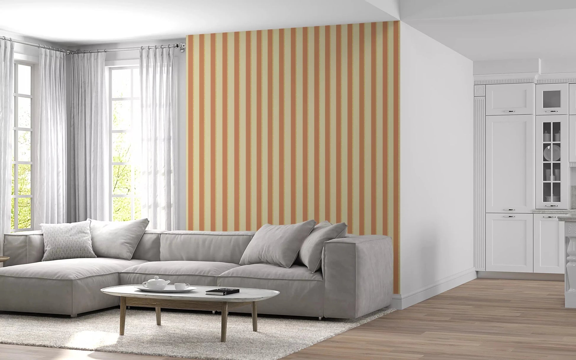 Classic Vertical Stripes Wallpaper with a seamless and repeating line style.