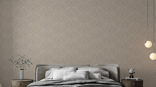 Beige Damast Muster Wallpaper Wandbild